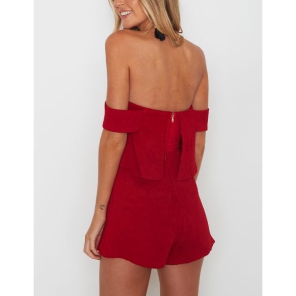 New White fox boutique red romper - Picture 4 of 5